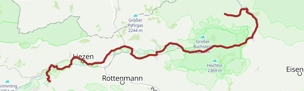 Route map: Ennsradweg Aigen im Ennstal - St. Gallen